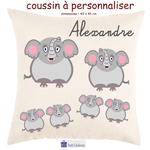 Coussin Eléphant Personnalisable avec un Prénom