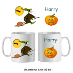 Mug Sorcière Citrouille Halloween Personnalisable avec un Prénom