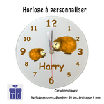 Horloge Hérisson Personnalisable avec un Prénom