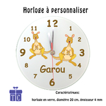 Horloge Kangourou Personnalisable avec un Prénom