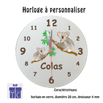 Horloge Koala Personnalisable avec un Prénom