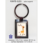 Porte Clés Girafe Personnalisable avec un Prénom