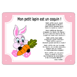 plaque-tour-rose-lapin-coquin-animal-oreilles-personnaliser-prenom-texte-poeme-texticadeaux