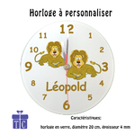 Horloge Lion Personnalisable avec un Prénom