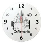 horloge-infirmier-soignant-paramedical-medical-personnalise personnalisation texticadeaux-pendule-montre-heure