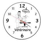 horloge-veterinaire-soins-animaux-medical-paramedical-texticadeaux-personnalise-personnalisation-pendule-montre-heure