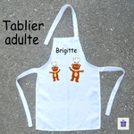 Tablier de Cuisine Adulte Dessin Ours Personnalisable avec un prénom