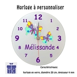 Horloge Papillon Personnalisable avec un Prénom