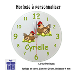 Horloge Poule Personnalisable avec un Prénom