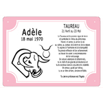 cadre-zodiaque-signe-taureau-rose-personnaliser-personnalisation-plaque-texticadeaux