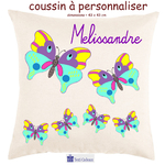 Coussin Papillon Personnalisable avec un Prénom