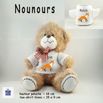 Peluche avec son Tee Shirt Renard avec un Prénom Personnalisable