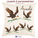 Coussin Aigle Personnalisable avec un Prénom