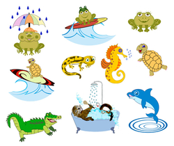 texticadeaux-crocodile-dauphin-grenouille-surf-parapluie-hippocampe-salamandre-tortue-loutre-aquatiques