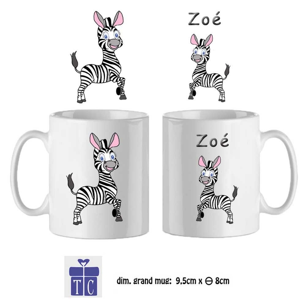 Mug zèbre à personnaliser Texti Cadeaux