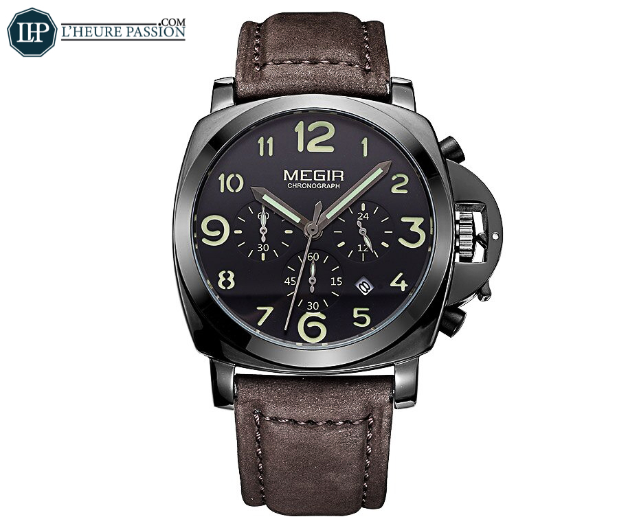Montre chronographe bracelet cuir - MONTRES HOMME/Montres de luxe - L