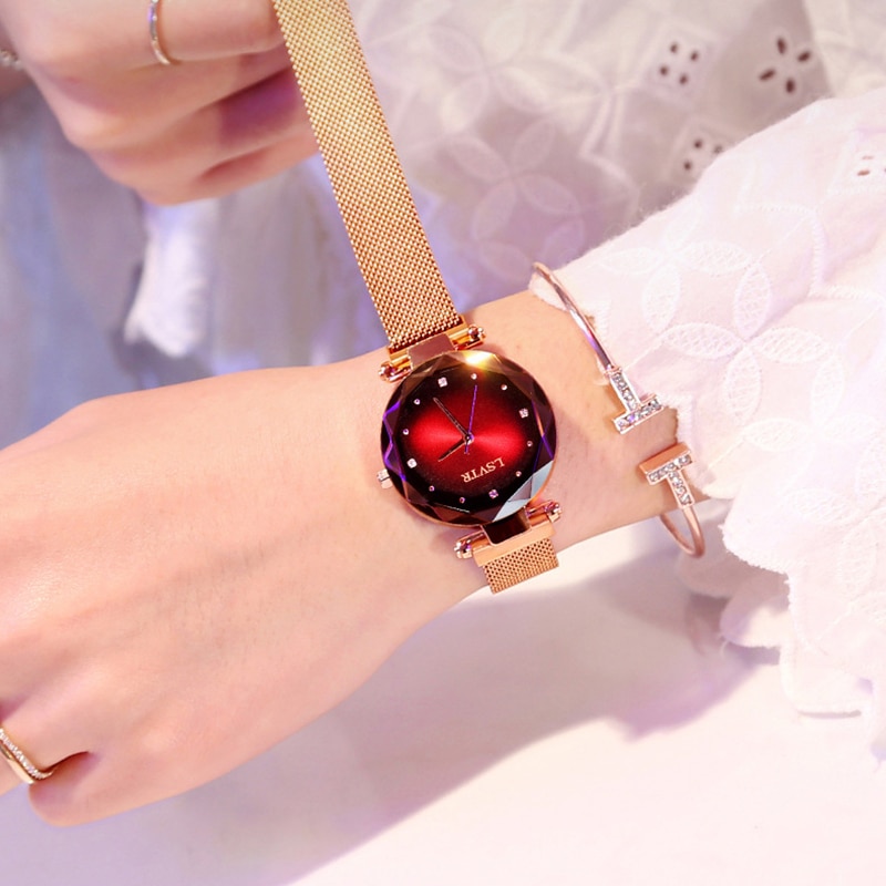 Luxe-or-Rose-femmes-montres-mode-diamant-dames-ciel-toil-aimant-montre-tanche-femme-montre-bracelet