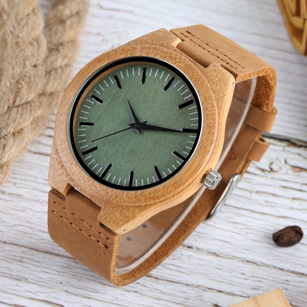 Montre moderne en bois analogique, parfait tous les types d’occasions