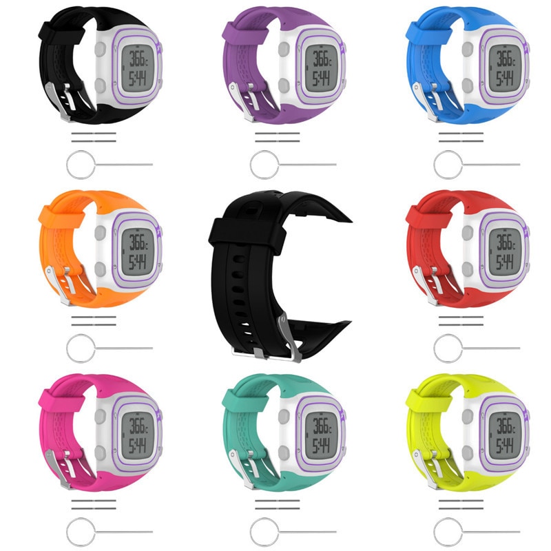 Bracelet-de-montre-en-Silicone-pour-Garmin-Forerunner-10-15-GPS-montre-de-sport-en-cours