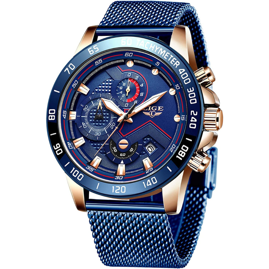 Montre homme avec grand cadran Montre chronographe de sport L