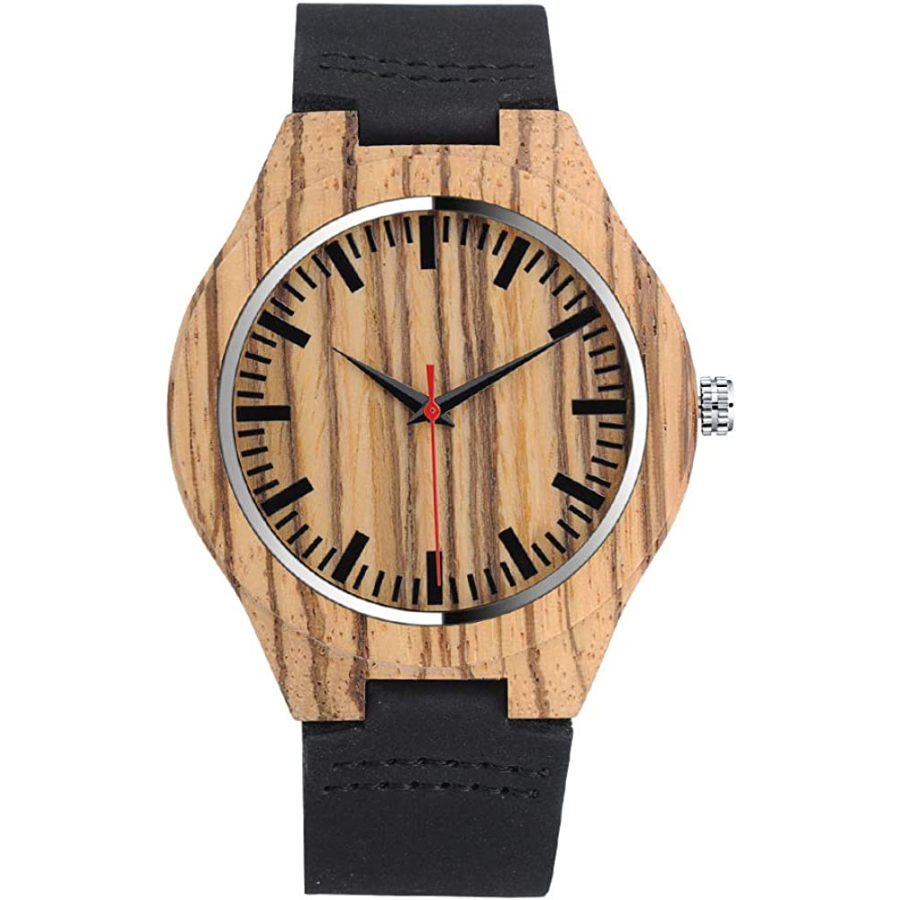 Montre bois femme homme Vintage à Quartz