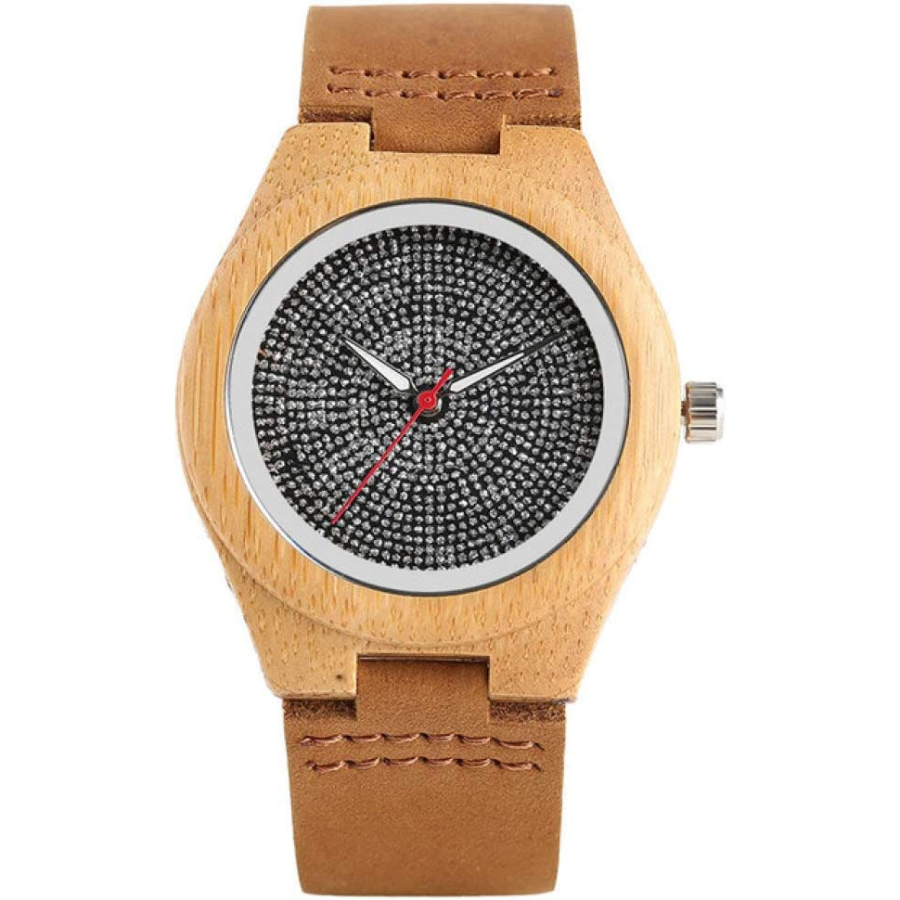 Montre en bois en bambou à quartz