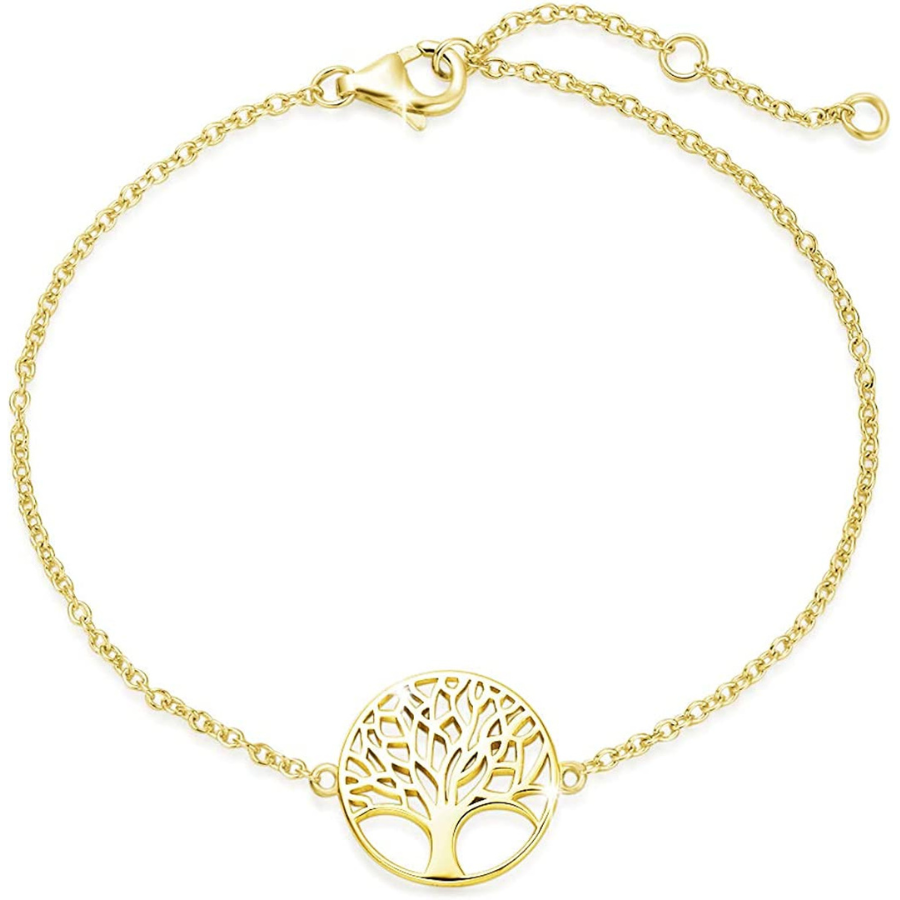 Le bracelet arbre de vie charm en argent 925/1000 plaqué or blanc/jaune serti cadeau bijoux pour femme fille