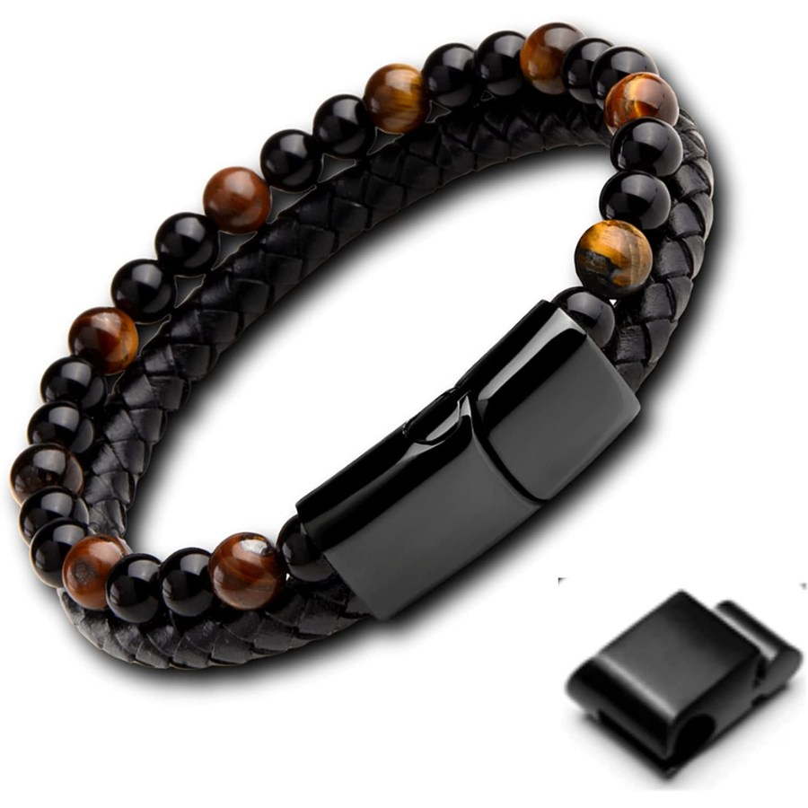 Bracelet magnétique en acier inoxydable pour homme avec bracelet