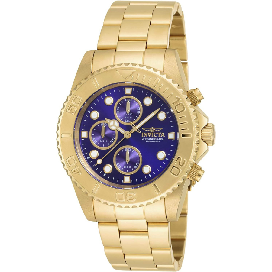 L\'Invicta Pro Diver : cadran bleu de 43 mm, montre Doré