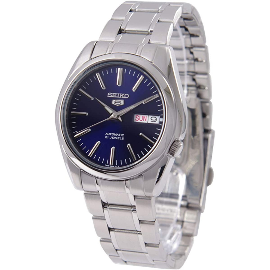 Montre-bracelet Seiko - SNKL43K1 pour homme avec cadran bleu classique et bracelet gris