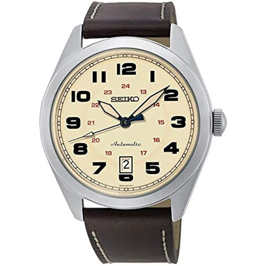 Montre Seiko SRPC87K1 marron/crème : un chef-d\'œuvre classique