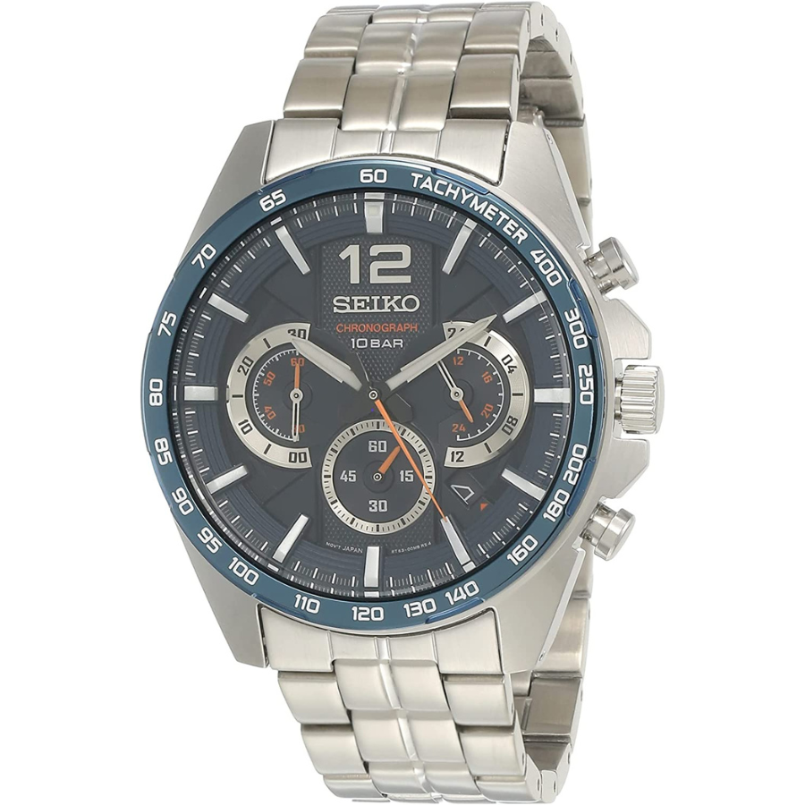 Montre Homme Seiko SSB345P1 Quartz Acier Inoxydable avec Bracelet en Acier inoxydable Argent