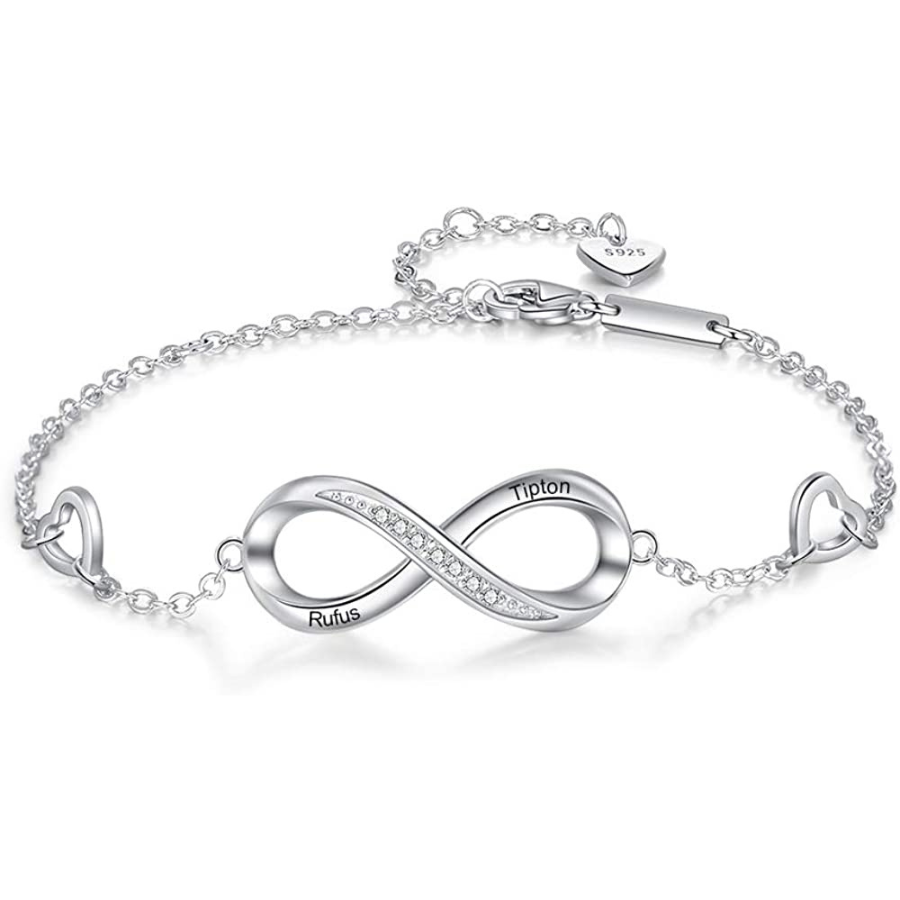 Bracelet Argent Infini Pour Deux Prénoms - Personnalisé