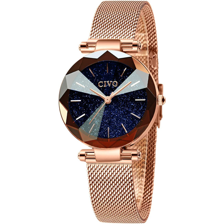 Un cadeau intemporel - La montre CIVO poussière d'étoiles en doré rose pour femme