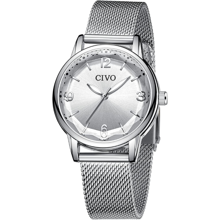 Une élégance intemporelle : montre pour femme CIVO en acier inoxydable argenté