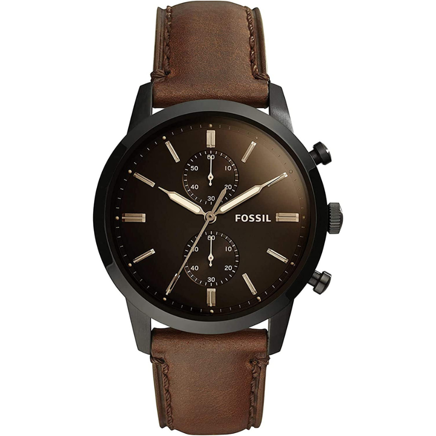 La montre chronographe Fossil Townsman FS5437 : Un classique intemporel en cuir brun