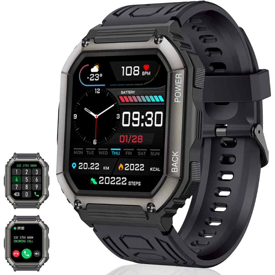 Montre connectée Pour Homme, Écran Tactile HD, Bluetooth, Appels,  Personnalisé