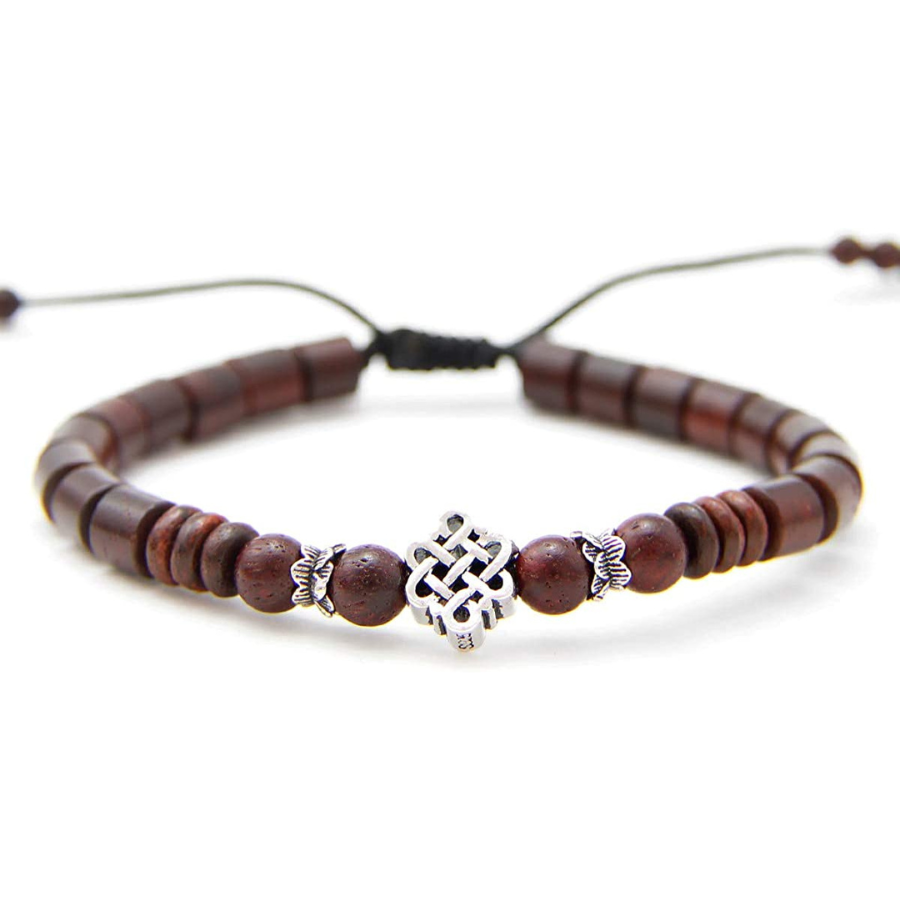 Fait à la main, bracelet tibétain prière roue perle Olive, Mantra
