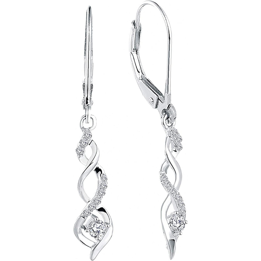 JO WISDOM : Boucles d\'Oreilles Infini en Argent 925 pour Femme - L\'Éclat de l\'Oxyde de Zirconium