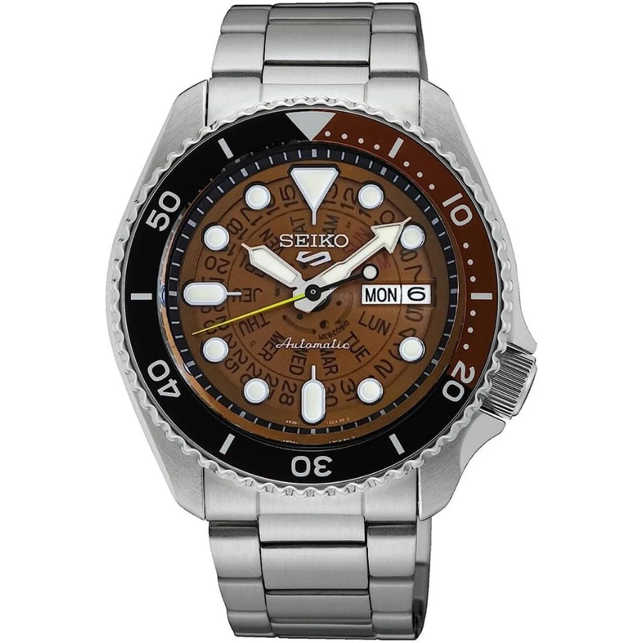 Seiko 5 Sports SRPJ47K1 : Luxe Squelette, Cadran Marron Fascinant