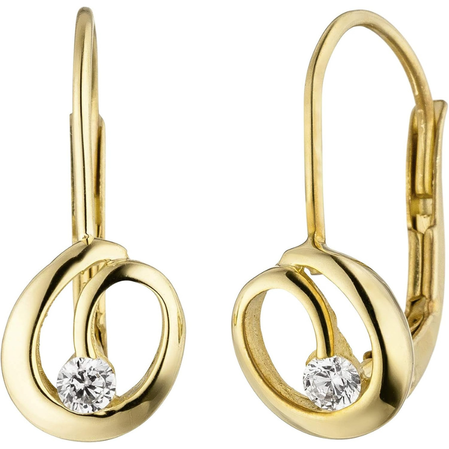 Boucles d\'Oreilles pour Femme en Or 333 avec Zircone Cubique de la Marque Jobo - Un Chef-d\'œuvre de la Joaillerie Allemande