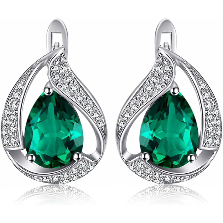 Le Secret de la Classe Éternelle : Jewelrypalace Boucles d'oreilles Sterling avec Émeraude Femme en Argent 925