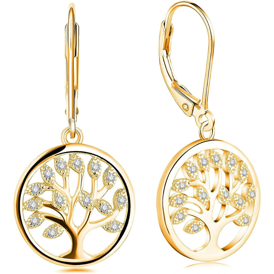 L\'Élégance intemporelle des JO WISDOM Boucles d\'oreilles arbre de la vie argent 925