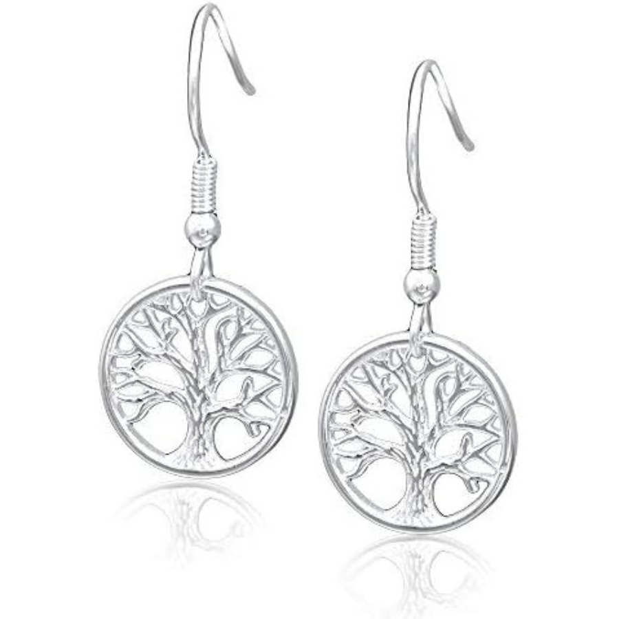 Boucles d\'oreilles Andante en Argent Sterling 925 avec Motif l\'Arbre de Vie 14x26mm - Bijoux Haut de Gamme