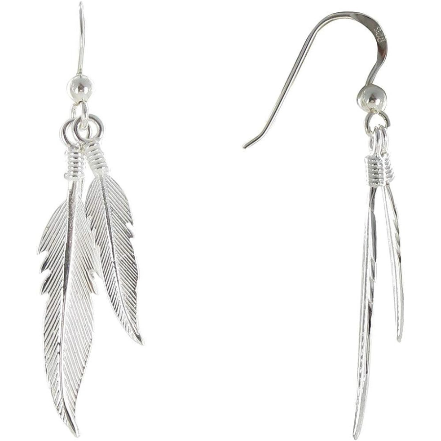 Boucles d'Oreilles Deux Plumes d'Argent par LES POULETTES BIJOUX - Le Choix Parfait pour un Look Chic