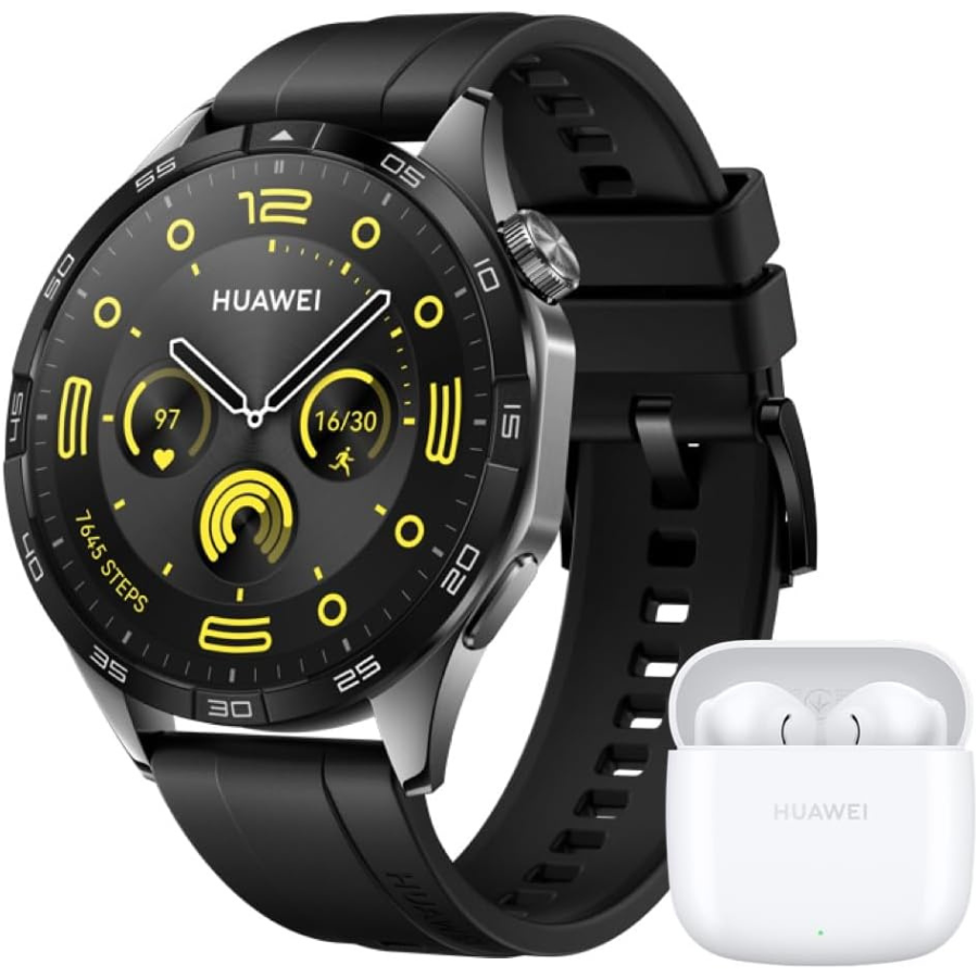 Pack HUAWEI WATCH GT 4 46mm & FreeBuds SE 2 – Suivi Cardiaque, SpO2, GPS – Compatible iOS & Android – Noir