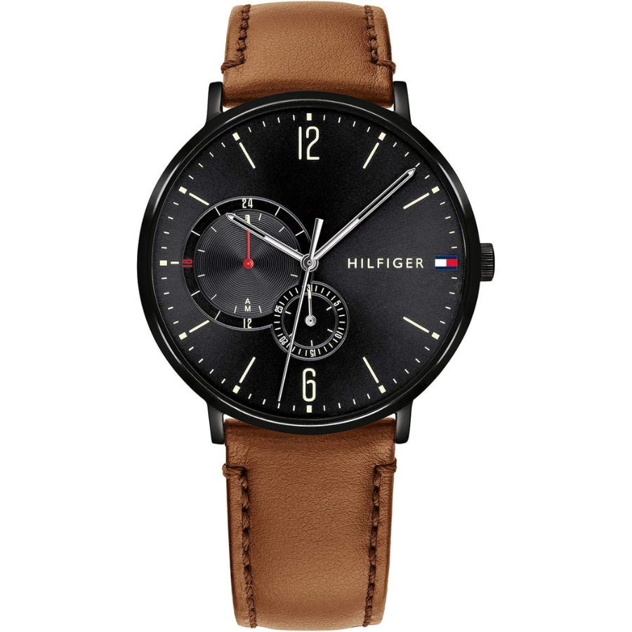 Tommy Hilfiger 1791510 OSE TOUT avec sa Montre Bracelet en Cuir Marron pour Homme !