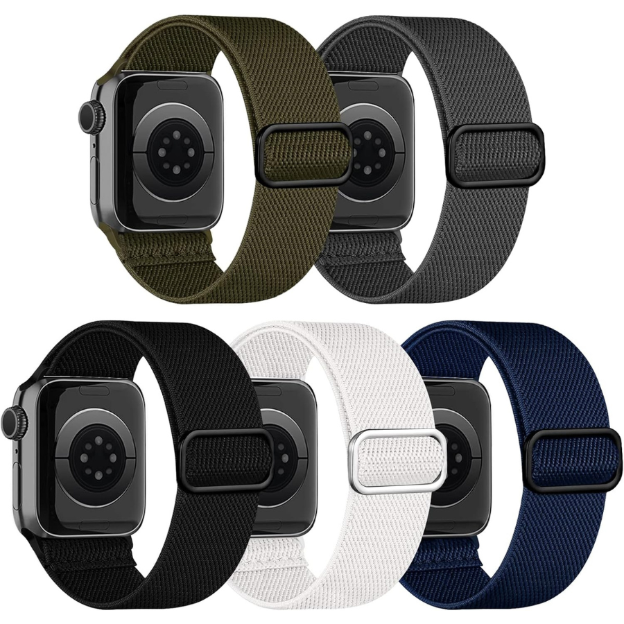 Pack 5 Bracelets Élastiques pour Apple Watch Séries 1-8