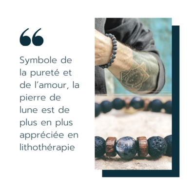 Bracelet pour homme en pierre de lave