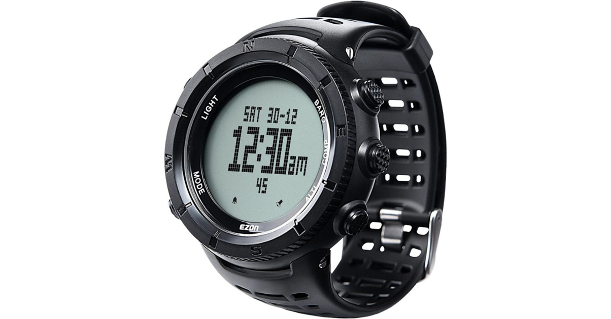 Montre avec boussole, podomètre, calories, thermomètre